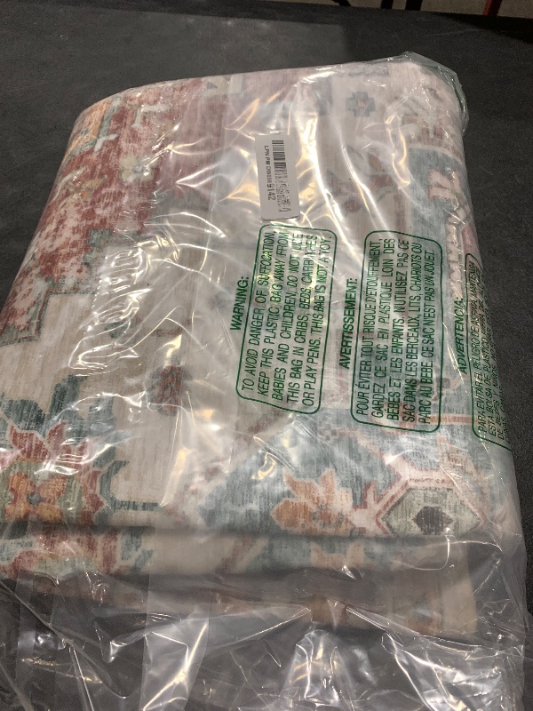 Photo 1 of Washable 4x6 Area Rugs, Rugs for Living Room, Low-Pile Water&Stain Resistant Carpet Vintage Distressed Printed Non-Slip Carpet for Bedroom Bathroom Kitchen-Yellow/Brown