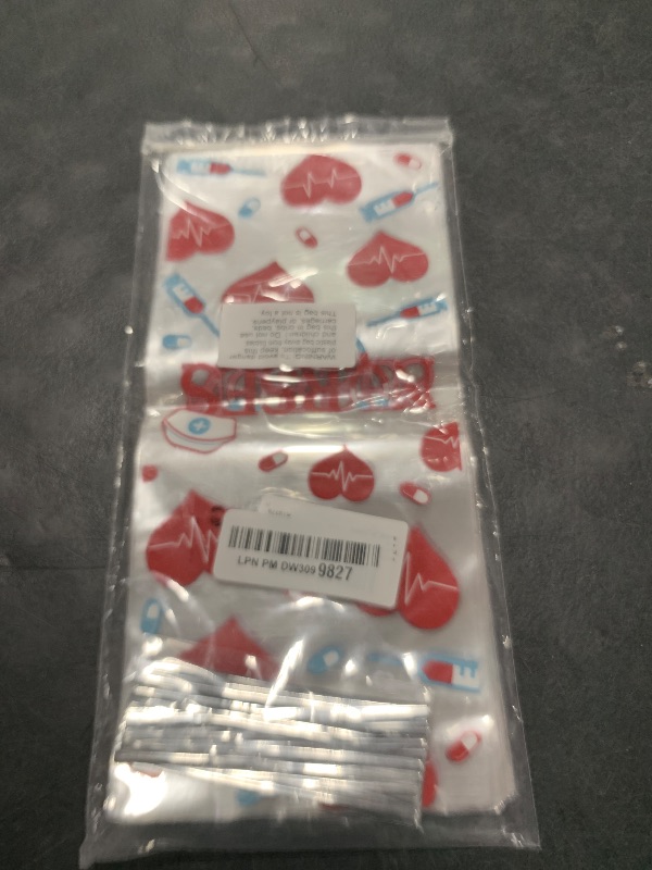 Photo 1 of 100 Pack Nurses Week Gift Bags Bulk Nursing Candy Bags Goody Bags Medical Gift Bag Treat Bags for National Nurse Day, Nursing Graduation Congrats, Nurse Doctor Theme Party Favors Supplies (Clear)