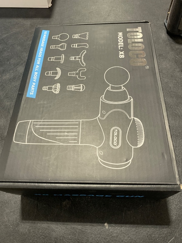 Photo 1 of TOLOCO Massage Gun Deep Tissue, Percussion Massage Gun with 10 Replacement Heads, Super Quiet Portable Electric Massager for Athletes, Relax, Black