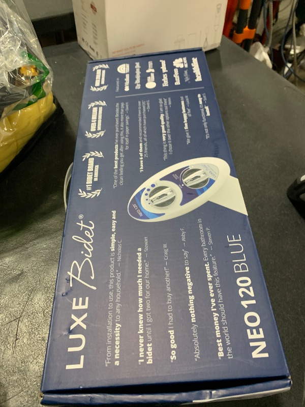 Photo 1 of LUXE Bidet NEO 120 - Self-Cleaning Nozzle, Fresh Water Non-Electric Bidet Attachment for Toilet Seat, Adjustable Water Pressure, Rear Wash (Blue)