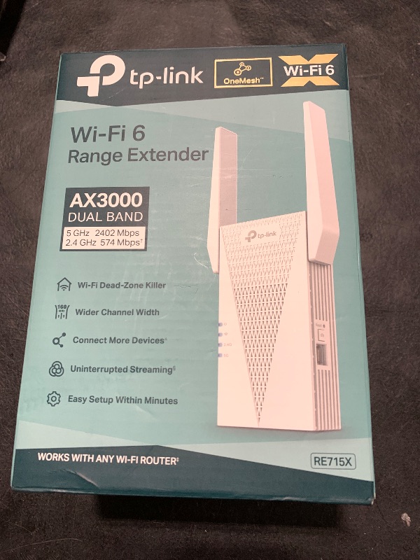Photo 1 of TP-Link AX3000 WiFi 6 Range Extender, PCMag Editor's Choice, Dual Band WiFi Repeater Signal Booster with Gigabit Ethernet Port, Access Point, APP Setup, OneMesh Compatible (RE715X)