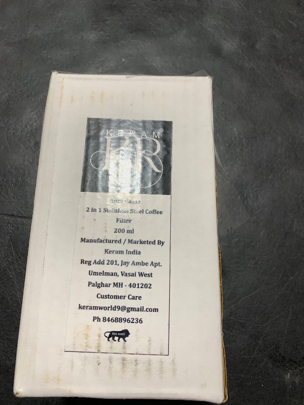 Photo 1 of KERAM Coffee filter indian style 200 ml(6.8 Oz) 2-3 cup with kettle-south indian filters/drip/dripper coffee bar accessories for camping/outdoor traditional madras/french press-pour over alternative