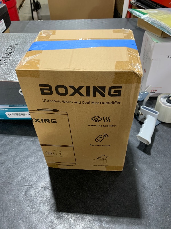 Photo 1 of BOXING Warm and Cool Mist Humidifiers for Bedroom Large Room Home, Air Humidifier with Remote, Top Fill Ultrasonic Diffuser Humidifier with humidistat,Quiet Sleep Bedside Nightstand,Timer,Filter,4.5L