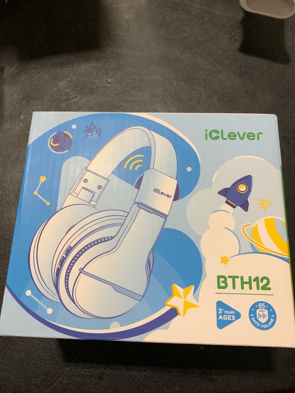 Photo 1 of iClever BTH12 Kids Bluetooth Headphones,Colorful LED Lights Kids Headphones Wireless,74/85dBA Safe Volume,85H Playtime,Fast Charging,Bluetooth 5.2,Over Ear,Built-in Mic for iPad/Tablet/Airplane,Blue