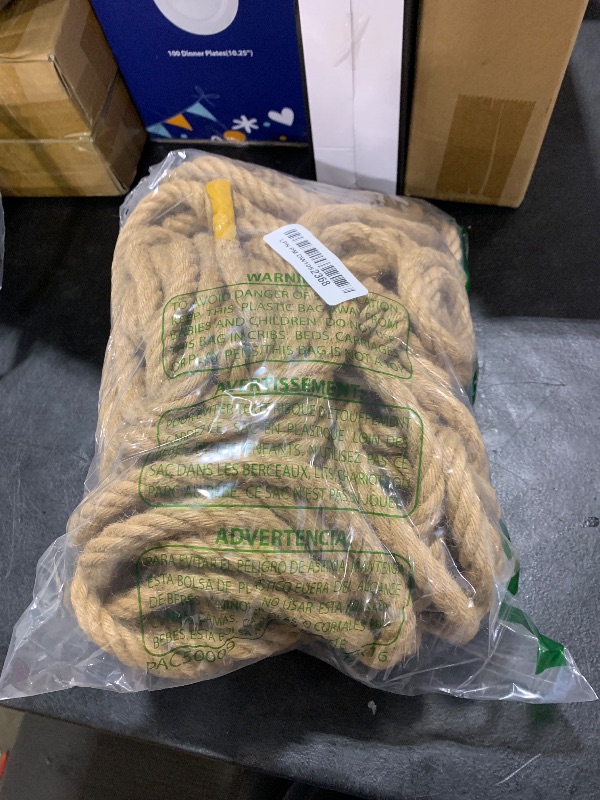 Photo 1 of Natural Jute Rope Hemp Rope (1/2 in x 100 ft) Strong Jute Twine for Crafts Gardening Hammock Decorating
