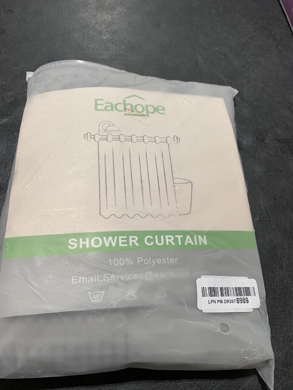 Photo 1 of eachope Grey No Hook Waffle Weave Shower Curtain with snap-in Liner Replacement, 230GSM Waterproof Fabric Hotel Shower Curtain Set for Bathroom, Through Mesh Top Window,54Wx80H