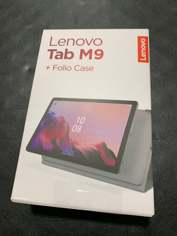 Photo 1 of Lenovo Tab M9-2023 - Tablet - Long Battery Life - 9" HD - Front 2MP & Rear 8MP Camera - 3GB Memory - 32GB Storage - Android 12 or Later - Folio Case Included,Gray
