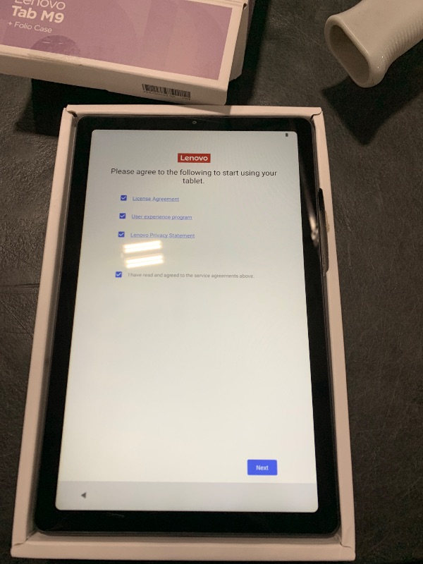 Photo 1 of Lenovo Tab M9-2023 - Tablet - Long Battery Life - 9" HD - Front 2MP & Rear 8MP Camera - 3GB Memory - 32GB Storage - Android 12 or Later - Folio Case Included,Gray
