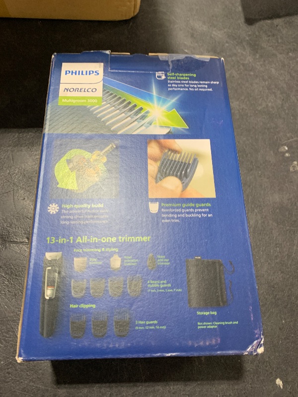 Photo 1 of Norelco Philips Multi Groomer All-in-One Trimmer Series 3000-13 Piece Mens Grooming Kit for Beard, Face, Nose, Ear Hair Trimmer and Hair Clipper - NO Blade Oil Needed, MG3740/40