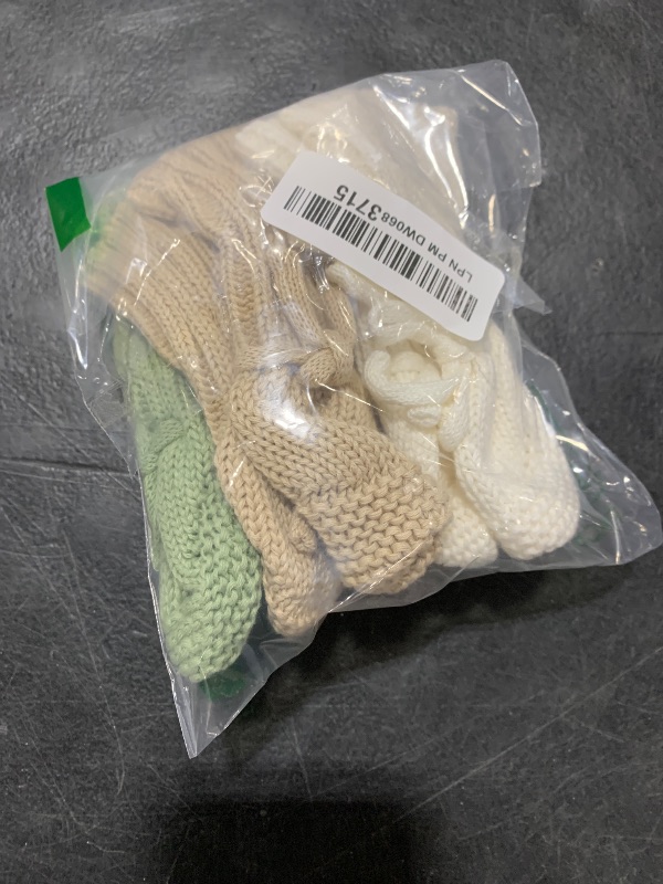 Photo 1 of Evervibe 3 Pairs Knitted Baby Booties 0-6 Months Newborn Baby Shoes First Walkers Cozy Shoes for Infant Boy Girl(White, Green, Light Camel)