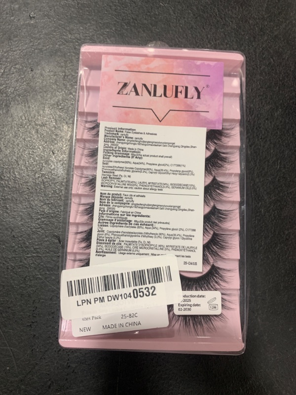 Photo 1 of Russian Strip Lashes Cat Eye Mink Lashes Natural Wispy Eyelashes zanlufly D-Curly Volume False Eyealshes Clear Band Volume Natural Look Fake Lashes that Look Like Extensions Eye Lashes Pack