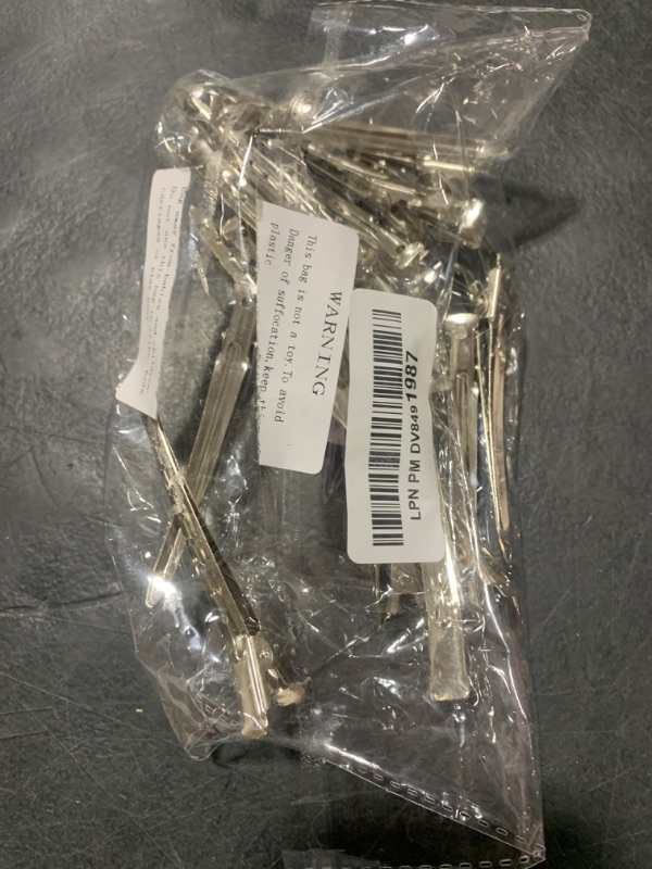 Photo 1 of 24 Packs Duck Bill Clips, Bantoye 3.5 Inches Rustproof Metal Alligator Curl Clips with Holes for Hair Styling, Hair Coloring, Silver