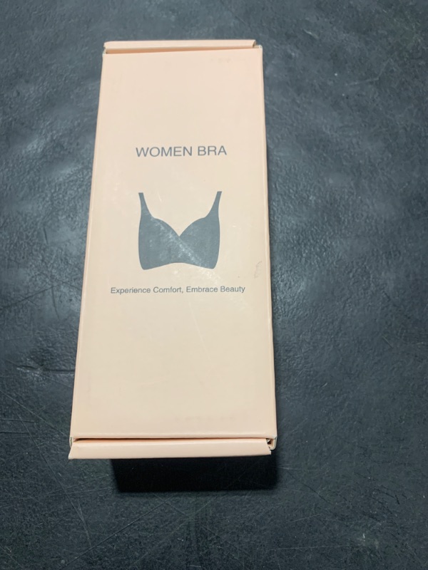 Photo 1 of Angelhood Deep V Bras for Women Wire Free Comfort Wireless Bralettes Adjustable Seamless Bra with Extender Grey Large