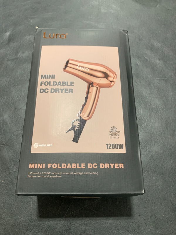 Photo 1 of LURA Mini Portable Travel Hair Dryer:Dual Voltage Small Lightweight Blow Dryer with EU Plug,1200W Compact Hairdryer with Folding Handle,with Concentrator&Diffuser Attachment,for Women and Men