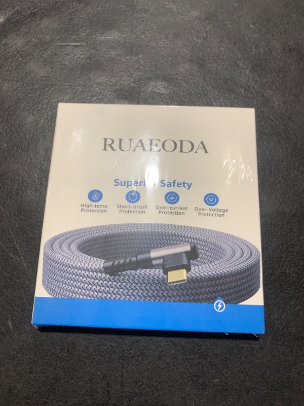 Photo 1 of Ruaeoda USB C Cable 6 ft,2Pack USB C to C Charger Cable 60W Type C Fast Charging Cable Cord Right Angle USBC Compatible with iPhon^e 15 Pro Max Plus Samsun^g S23/22, MacBook Air Pro 2020,