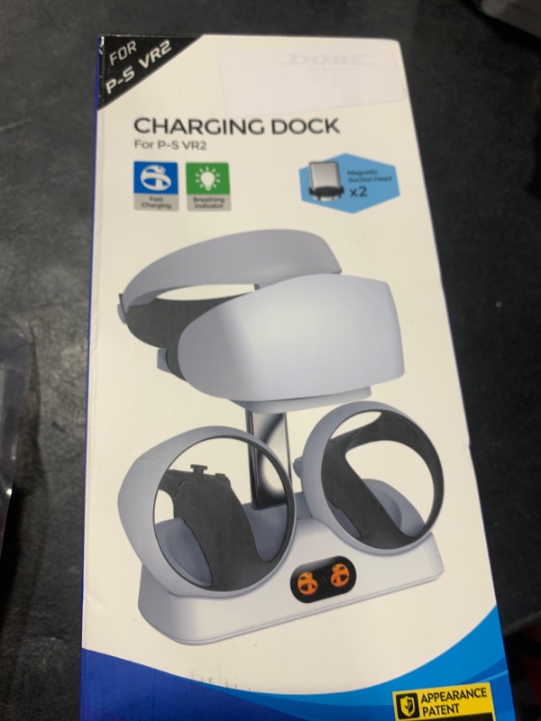Photo 1 of Controller Charging Dock for PS5 VR2, PSVR 2 Charging Station with VR Headset Holder Display Stand, PS VR2 Controller Charger for PSVR2 Accessories with Led Indicator, 2 Magnetic Clasp & Type-C Cable