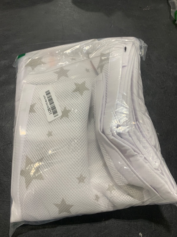 Photo 1 of BreathableBaby Breathable Mesh Liner for Full-Size Cribs, Classic 3mm Mesh, Starlight (Size 4FS Covers 3 or 4 Sides)