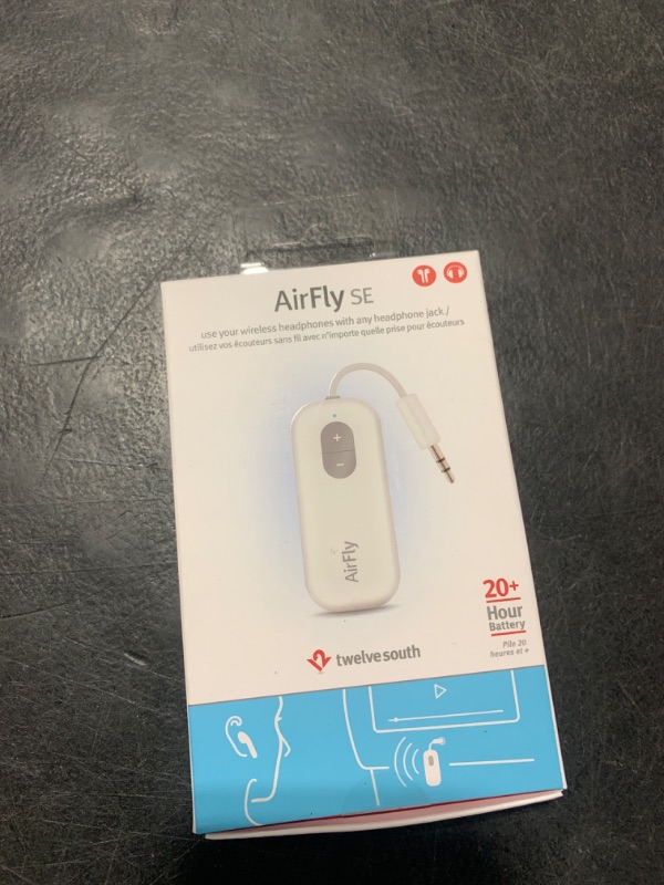 Photo 1 of Twelve South AirFly SE | Bluetooth Wireless Transmitter/Adapter for AirPods/Wireless or Noise-Cancelling Headphones; use on Airplanes and Gym Equipment, 20+ hr Battery Life