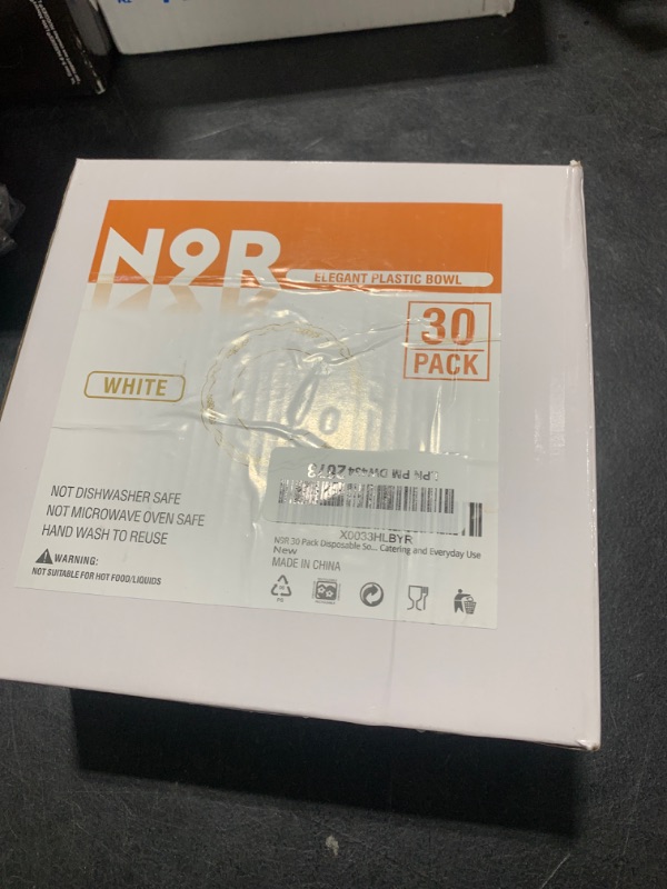 Photo 1 of N9R 30 Pack Disposable Soup Bowls with Gold Relief, 12 Oz Fancy Plastic Soup Bowls for Holidays, Parties, Weddings, Catering and Everyday Use