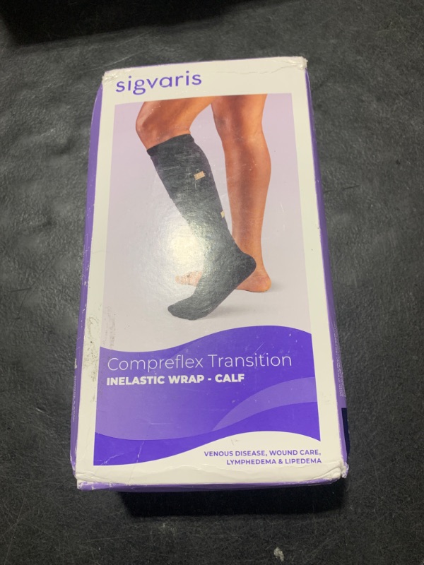 Photo 1 of 30-40 Mmhg Compreflex Lite Below Knee W/10-15 Mmhg Socks; Low Stretch; Xxl Tall;Black SIGVARIS