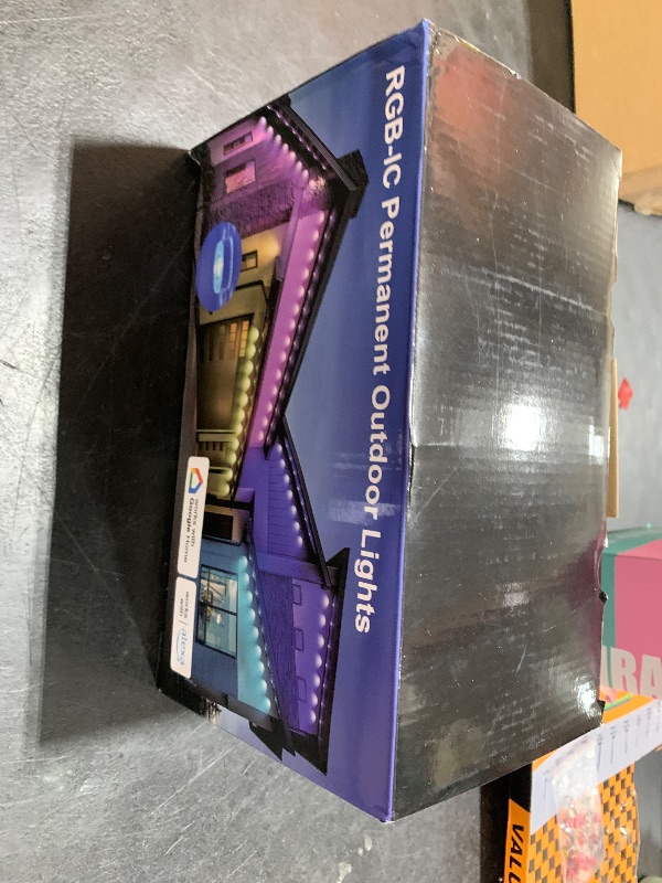 Photo 1 of Nexillumi Permanent Outdoor Lights for House, 100ft Smart RGB Outside Lights with 72 Scene Modes, IP68 Waterproof Eaves Lighting for Christmas All Holiday Decorations
