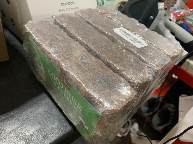 Photo 1 of Riare 4 Pack Coco Chips Substrate for Plants- 4.4lb 100% Organic Coconut Husk Brick with Low EC and pH Balanced, High Expansion Coconut Substrate Coco Husk Mulch for Garden Flowers, Herbs, Planting