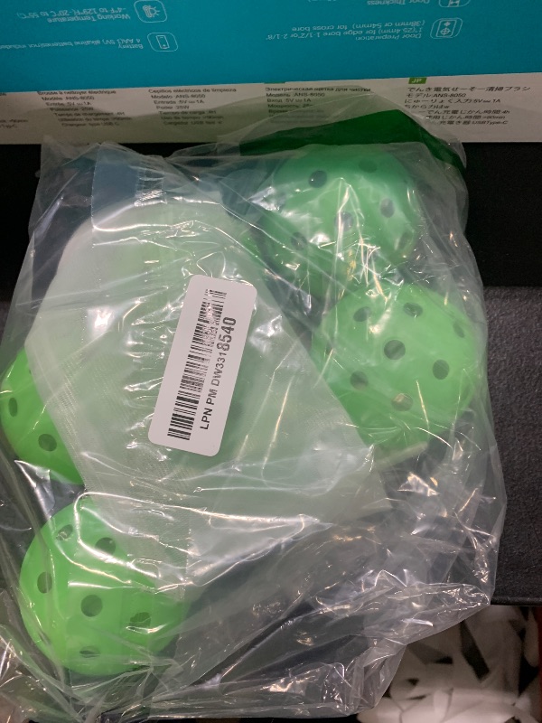 Photo 1 of Amoswiz Pickleball Balls, 6 Pack Outdoor Glow in The Dark Pickleballs with Mesh Bag, Luminous Gifts, Light Up Green, High Visibility & Durable for Training