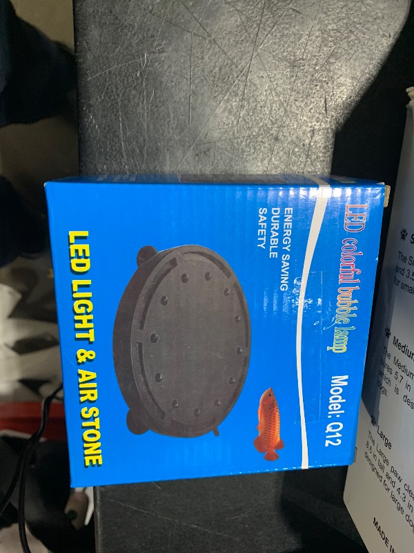 Photo 1 of 4.92 inch 12 LEDs Fish Tank Light, Bubbler Stone, LED Aquarium Lights Disk, Submersible Fish Tank Decorations Accessories, Underwater Round Small Bubbles Lamp Without air pump