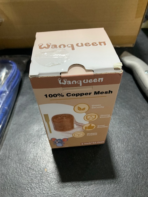 Photo 1 of Wanqueen Copper Mesh Roll for Mice Rodent Rat Repellent, Sturdy 5 * 32Ft Copper Wool Mouse Trap Hole Filler for Bat Snail Bird Control with Packing Tool