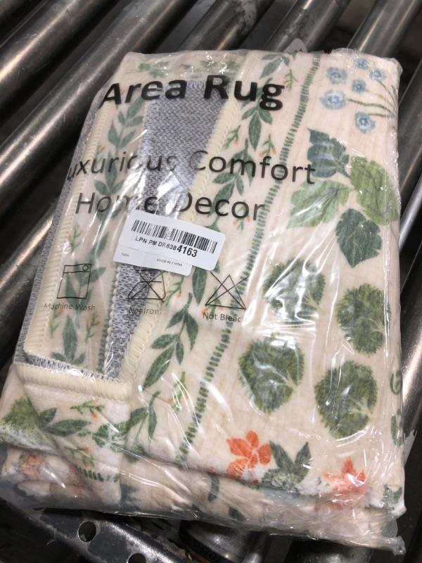 Photo 1 of LIVEBOX Washable Runner Rugs for Hallway 2x6, Non Slip Beige Kitchen Area Rug Floral Long Carpet Rug, Botanical Runners Low-Pile Mat for Entryway, Indoor Entrance, Bedside