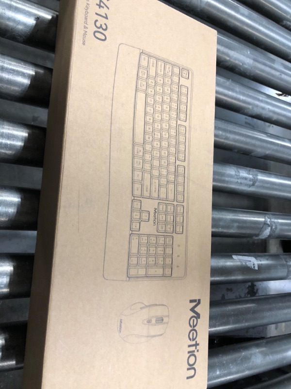 Photo 1 of MEETION Wireless Keyboard and Mouse, Full-Sized Cordless Keyboard with Wrist Rest and 3 DPI Adjustable Mouse, 2.4G Wireless, Compatible with PC/Computer/Laptop/Windows/Mac, Pink