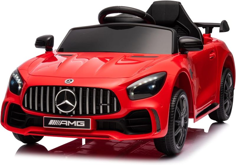 Photo 1 of Winado 12V Ride on Car, Licensed Mercedes Benz AMG GTR Battery Powered Electric Vehicle, w/Parent Remote, Wider Seat, LED Lights, Openable Doors, MP3 Player, Smooth Start, 3 Speeds - Red
