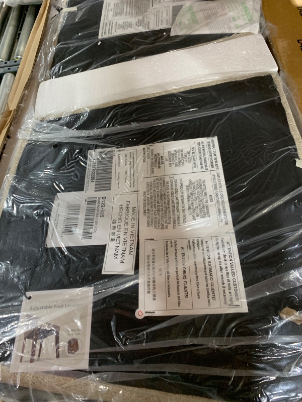 Photo 1 of Signature Design by Ashley Langwest Transitional Diamond Patterned Dining Table with 4 Upholstered Chairs and Bench, Set of 6, Dark Brown & Beige