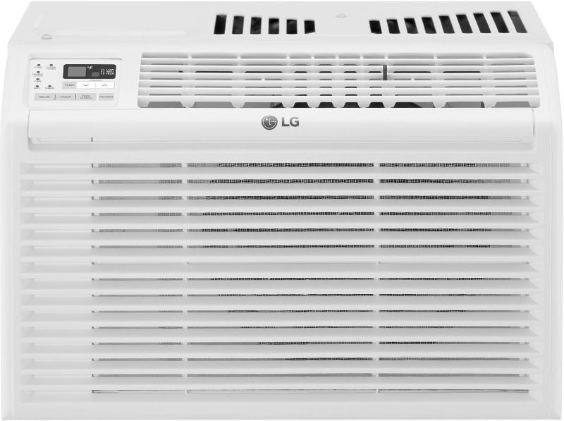 Photo 1 of LG 6,000 BTU Window Air Conditioner, 115V, Cools 250 Sq.Ft. for Bedroom, Den, Living Room, Quiet Operation, with Remote, 2 Cooling & Fan Speeds, 2-Way Air Deflection, Auto Restart, White
