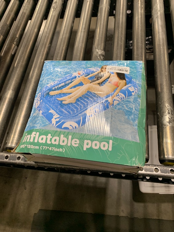 Photo 1 of Inflatable Tanning Pool Lounger Float with Sprinkler, 77" x 48" Pool Floats Adult with Pillow