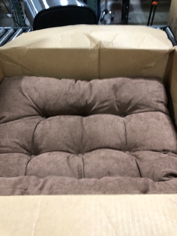 Photo 1 of Tiita Indoor/Outdoor Chair Cushions 22" x 22" Seat Pillow Cushion Set of 2 Square Chair Pads for Sitting Patio Garden Floor Throw Pillows, Coffee