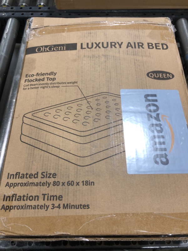 Photo 1 of OhGeni Queen Air Mattress with Built in Pump, 18 Raised Comfort Inflatable Mattress, Quiet Surface Portable Blow Up Mattress, Air Bed for Home and Guest, Colchone Inflable, 650 lbs Max
