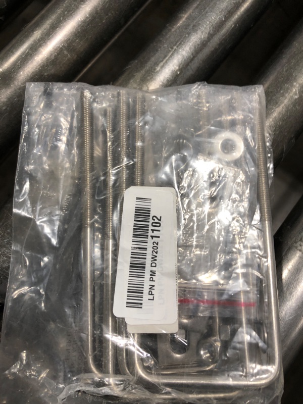Photo 1 of uxcell 4Sets 304 Stainless Steel Square U-Bolts, 2.44" (62mm) Inner Width 6.3" (160mm) Length M8 with Nuts, Frame Plate, Gasket for Automobiles Trailer, Ski Boat, Fishing Boat, Pipelines