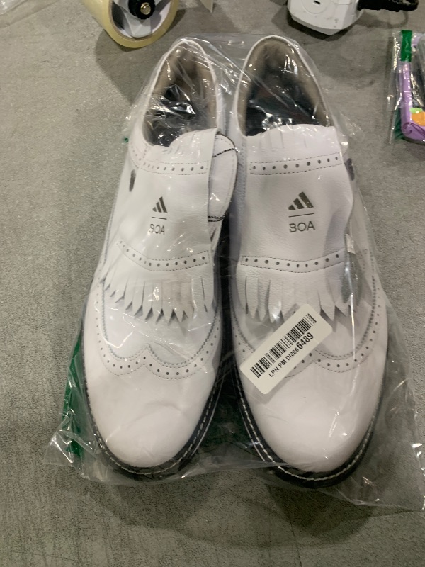 Photo 1 of adidas Men's MC87 BOA Spikeless Golf Shoes, Footwear White/Iron Metallic/Core Black, 14