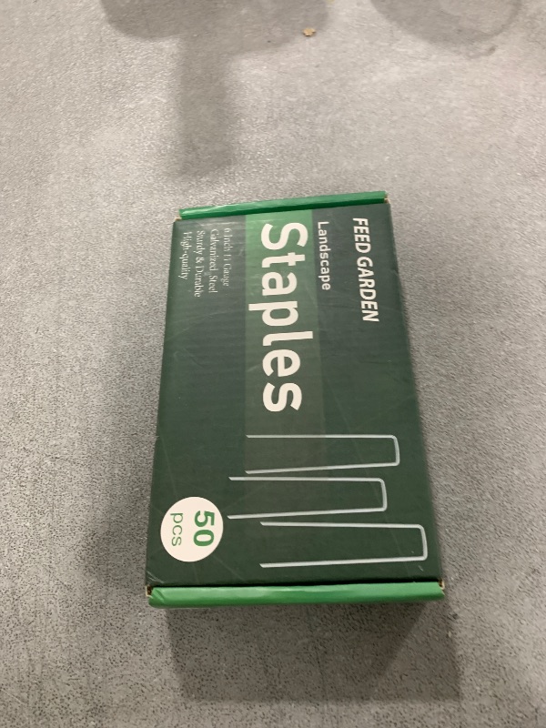 Photo 1 of FEED GARDEN 6 Inch 50 Pack Hot-dip Galvanized Landscape Staples Plant Cover Stakes 11 Gauge Tent Stakes Garden Stakes Landscaping Fabric SOD Pins Yard Stakes for Decoration Weed Barrier Fabric