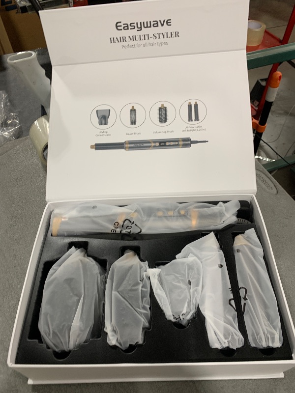 Photo 1 of Easywave Air Wrap Hair Styler: Flexible 5 in 1 Styling & Drying System, Professional Hot Air Brush Set for Fast Drying, Curling, Volumizing, Smoothing & Styling, Oval Brush, Concentrator