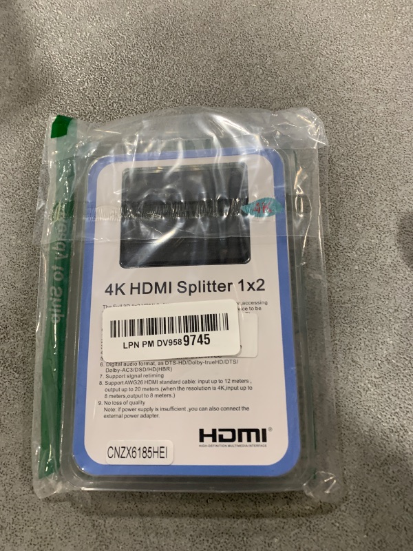 Photo 1 of HDMI Splitter 1 in 2 Out, 4K HDMI Splitter Not for Extended Display (Mirror Only/Copy Mode),Sends Same Content to 2 Screens(Need Power 5V 1A), Works with Laptop,TV,Monitor(Hdmi Cable Not Included)