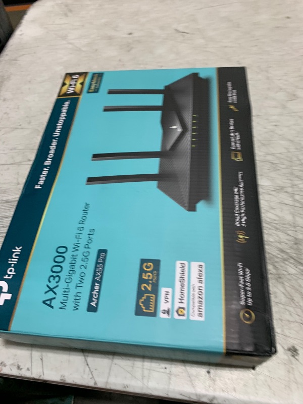 Photo 1 of TP-Link AX3000 WiFi 6 Router (Archer AX55 Pro) - Multi Gigabit Wireless Internet, 1 x 2.5 Gbps Port, Dual Band, VPN, OFDMA, MU-MIMO, USB Port, WPA3, Compatible With Alexa                              