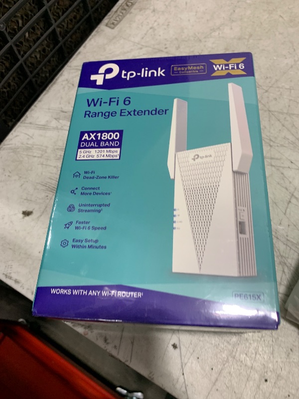 Photo 1 of TP-Link AX1800 WiFi 6 Range Extender with Ethernet Port | Internet Signal Booster for Home | Dual-Band Wireless Repeater Amplifier | Access Point Mode | APP Setup | OneMesh Compatible (RE615X)