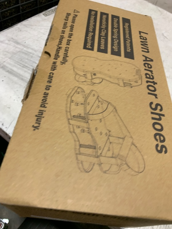 Photo 1 of Lawn Aerator Shoes with Spring Base,Free-Installation Lawn Aerator Tool with Automatic Leaf and Dirt Cleaning,Heavy-Duty Spike Shoes for Lawn Care,Adjustable Laces–Perfect for Lawn, Yard, and Garden!