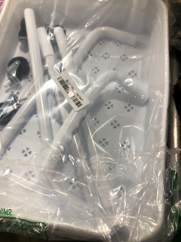 Photo 1 of Laiensia 3-Tier Rolling Cart with Wheels,Multifunction Utility Storage carts, Kitchen Storage Organizer,Mobile Shelving Unit for Bathroom,Laundry,with Classified Stickers,White