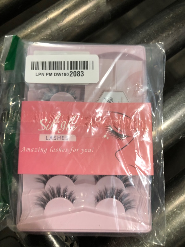 Photo 1 of Lashes Natural Cat Eye Lashes Wispy Eyelashes 15mm False Eyelashes Wispy Lashes 3D Volume Strip Eyelashes Thin Cotton Band Soft Fake Eyelashes False Lashes Pack 7 Pairs Siligli