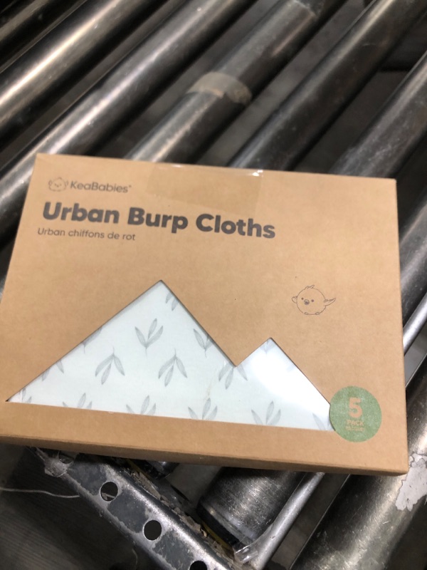 Photo 1 of Organic Burp Cloths Baby Boy & Girl - 5-Pack Super Absorbent Cotton Burping Cloths for Babies, Soft & Plush Newborn Spit Up Rags, Infant Towels for Milk Spit Up, Unisex, Large 21" x 10" (Fleur)