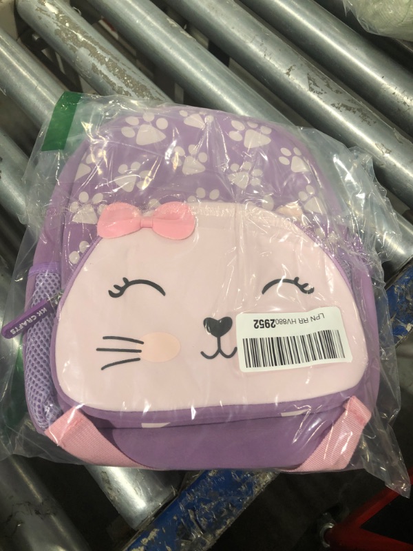 Photo 1 of KK CRAFTS Preschool Backpack Toddler Neoprene Animal Schoolbag Lunch backpack for Kids Boys Girls(Purple Cat)