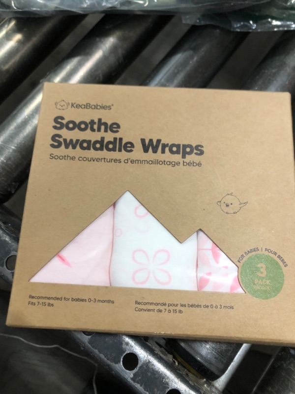 Photo 1 of 3-Pack Organic Baby Swaddle Sleep Sacks - Swaddles for Newborns, Infant 0-3 Months, Baby Girls, Boys, Soft & Snug Newborn Sleep Sack, Nursery Swaddling Blankets (Blossom)